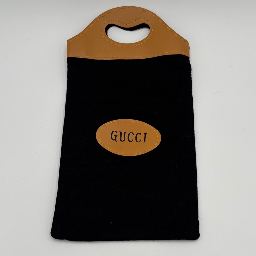 Vintage Gucci 1970’s Black Felt Tote Shopping Bag